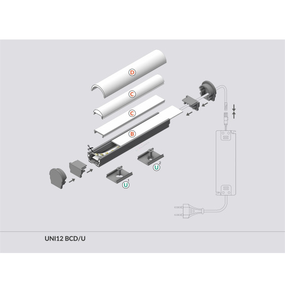 Profil LED UNI12 BCD/U