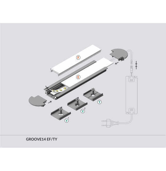 Profil LED GROOVE14 EF/TY