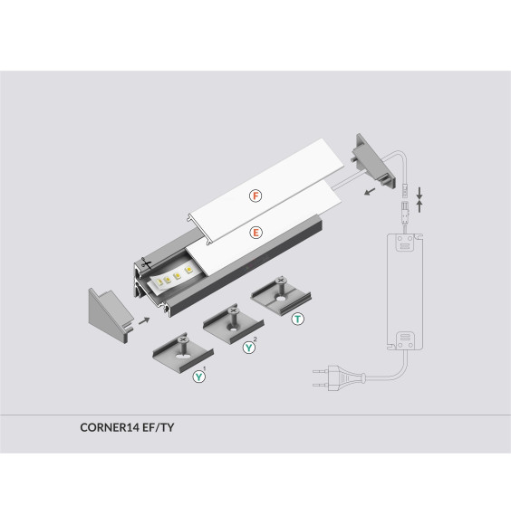 Profil LED CORNER14 EF/TY