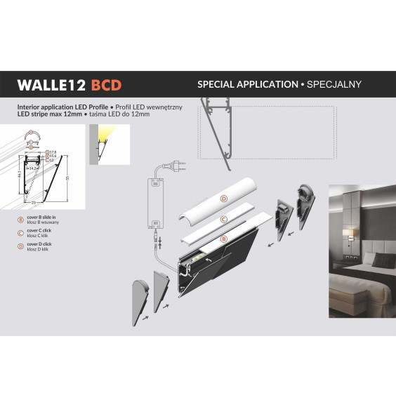 Profil LED WALLE12 BCD