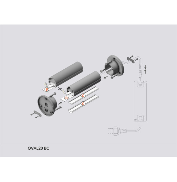 Profil LED OVAL20 BC
