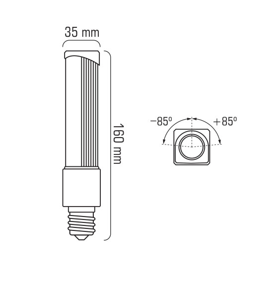 PLC-A E27 8W 230V 11x2835 LED CCD WW