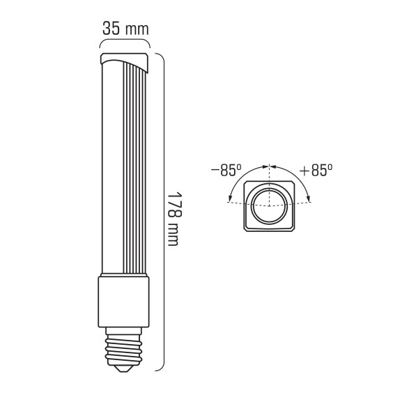 PLC-A E27 11.5W 230V 12x2835 LED CCD WW