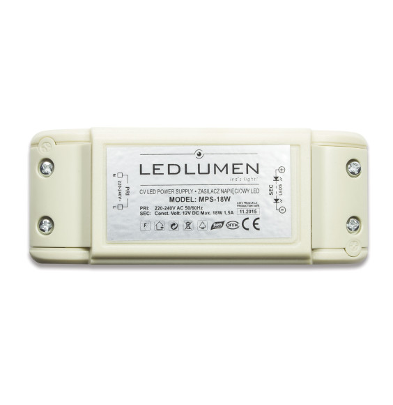 Zasilacz LED 12V MPS-18W LEDLUMEN