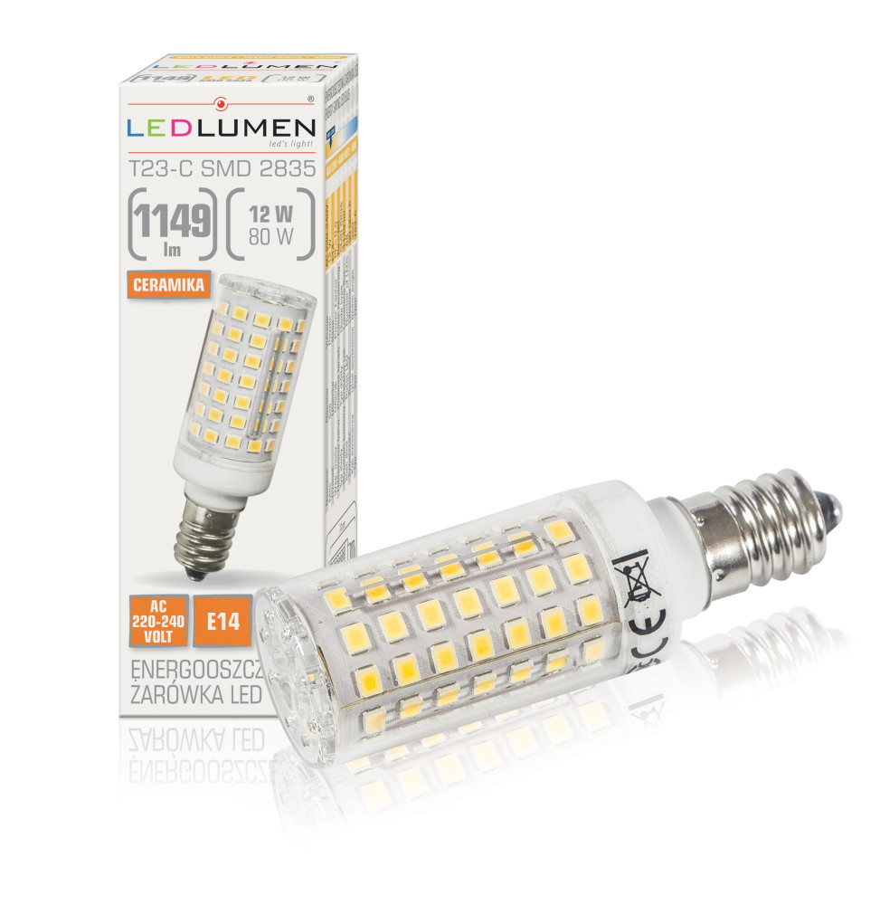 T23-C E14 12W 230V 88x2835 LED WW T23-C E14 12W 230V 88x2835 LED WW