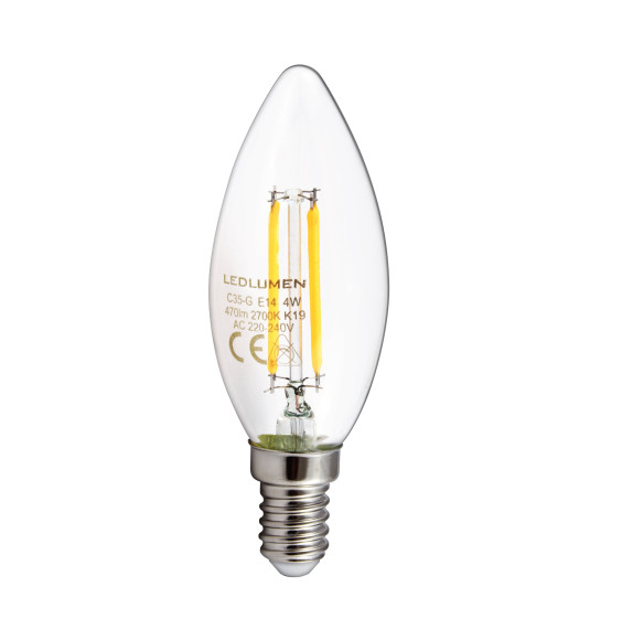 Żarówka LED C35-G E14 230V 4W FILAMENT 470lm NW