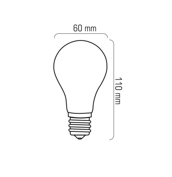 Żarówka LED A60-G E27 230V 10W FILAMENT 1521lm WW