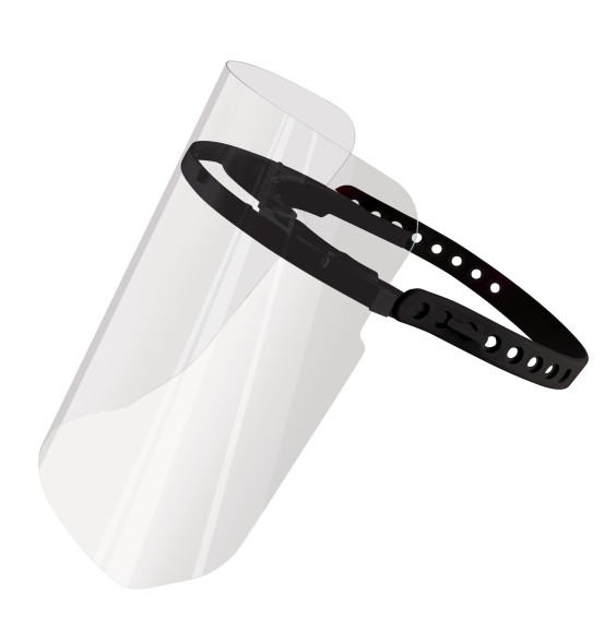 Przyłbica ochronna CZARNA (1 pasek w zestawie)