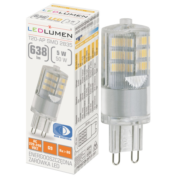 T20-AP G9 5W 230V LED WW