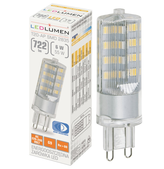 T20-AP G9 6W 230V LED WW