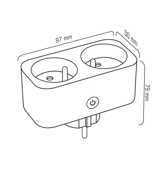 SP-03 16A podwójne gniazdo WiFi TUYA