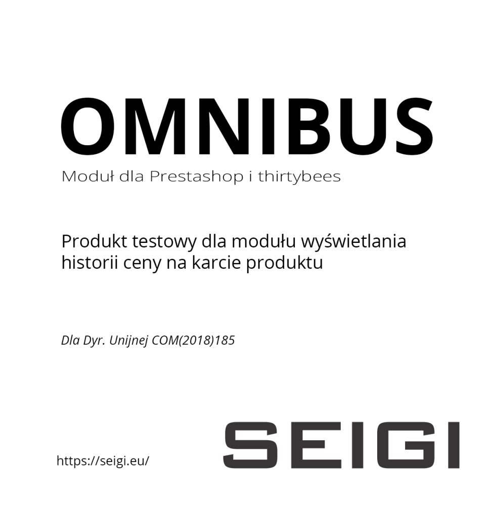 SEIGI Price History (Omnibus) - Produkt testowy