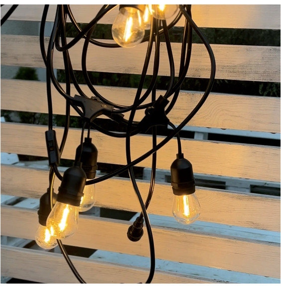 Girlanda ogrodowa 10m IP65 10xE27 LED 1W biała ciepła łańcuch świetlny