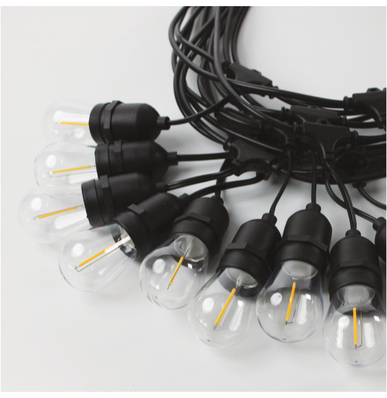 Girlanda ogrodowa 10m IP65 10xE27 LED 1W biała ciepła łańcuch świetlny