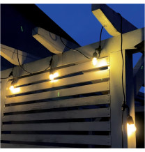 Girlanda ogrodowa 10m IP65 10xE27 LED 1W biała ciepła łańcuch świetlny