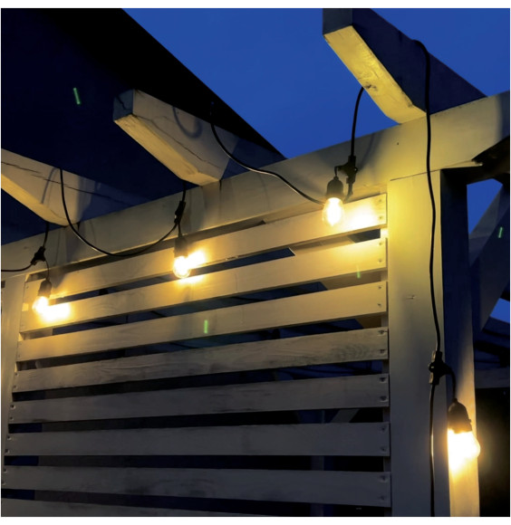 Girlanda ogrodowa 10m IP65 10xE27 LED 1W biała ciepła łańcuch świetlny