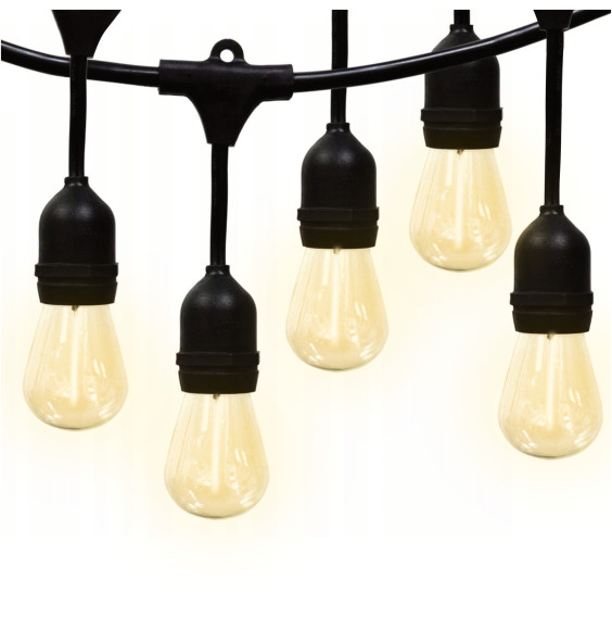 Girlanda ogrodowa 20m IP65 40xE27 LED 1W biała ciepła łańcuch świetlny