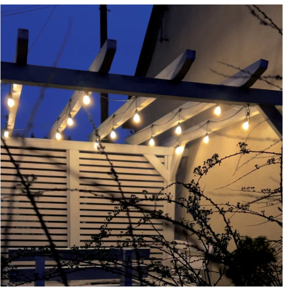 Girlanda ogrodowa 20m IP65 40xE27 LED 1W biała ciepła łańcuch świetlny