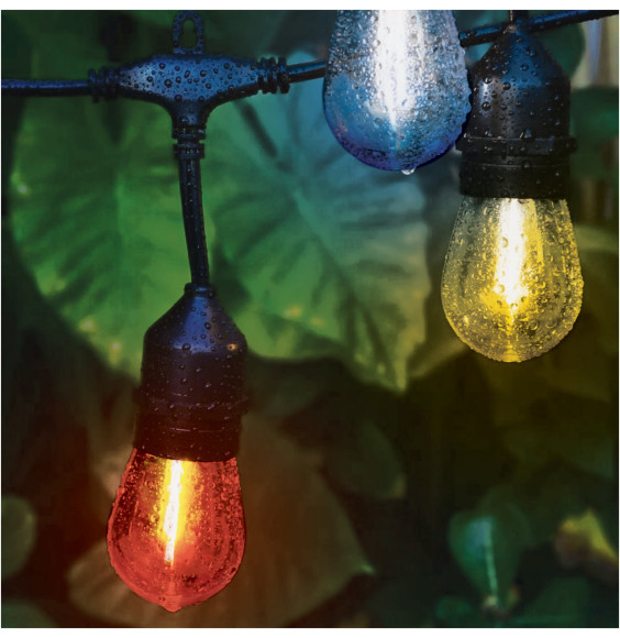 Girlanda ogrodowa 20m IP65 20xE27 LED 1W kolorowe łańcuch świetlny