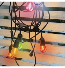 Girlanda ogrodowa 10m IP65 20xE27 LED 1W kolorowe łańcuch świetlny