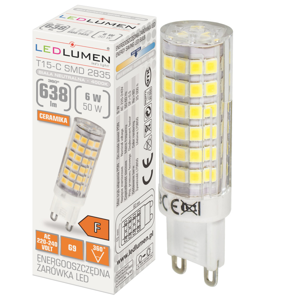 Żarówka T15-C G9 6W 230V 75x2835 LED biała neutralna
