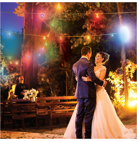 Girlanda ogrodowa 20m IP65 40xE27 LED 1W kolorowe łańcuch świetlny