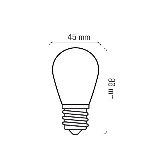 Żarówka LED ST45-P E27 1W FILAMENT (10 sztuk) kolor