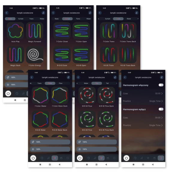 Lampki LED girlanda smart SF-01/100 10m USB RGBIC