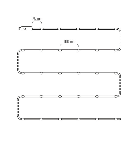 Lampki LED girlanda smart SF-02/100 10m USB WW