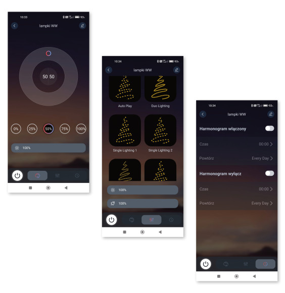 Lampki LED girlanda smart SF-02/100 10m USB WW