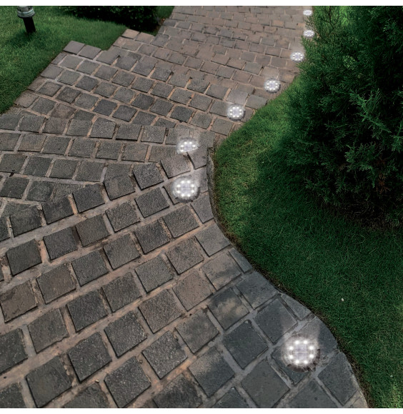 Lampa solarna ogrodowa LED gruntowa zestaw 4 szt. SOL-04 WW+RGB