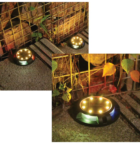 Lampa solarna ogrodowa LED gruntowa zestaw 4 szt. SOL-04 WW+RGB