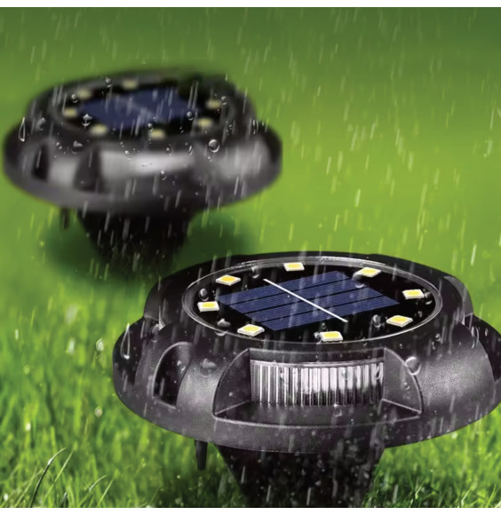 Lampa solarna ogrodowa LED gruntowa zestaw 4 szt. SOL-04 WW+RGB