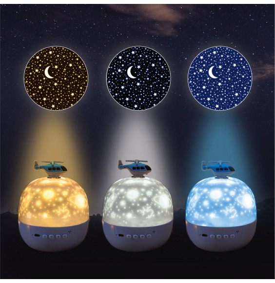 Lampka nocna LED dla dzieci projektor gwiazd NL-09 HELIKOPTER