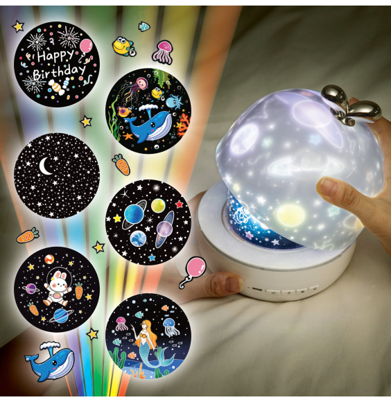 Lampka nocna LED dla dzieci projektor gwiazd NL-08 JABŁKO