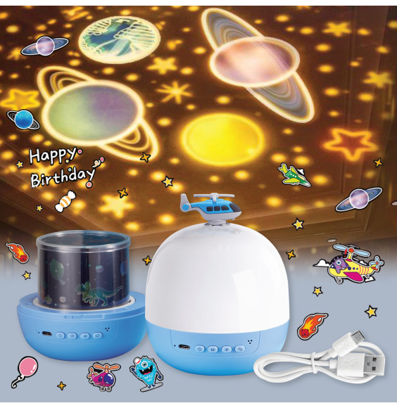 Lampka nocna LED dla dzieci projektor gwiazd NL-09 HELIKOPTER