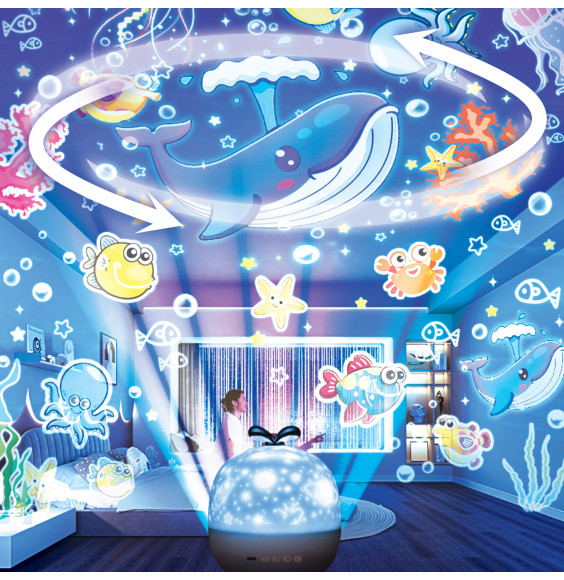 Lampka nocna LED dla dzieci projektor gwiazd NL-08 JABŁKO