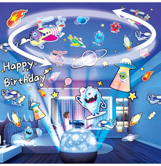 Lampka nocna LED dla dzieci projektor gwiazd NL-09 HELIKOPTER