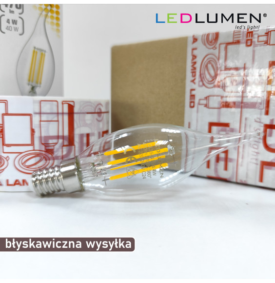 Żarówka LED CL35-G E14 230V 4W FILAMENT 470lm biała ciepła