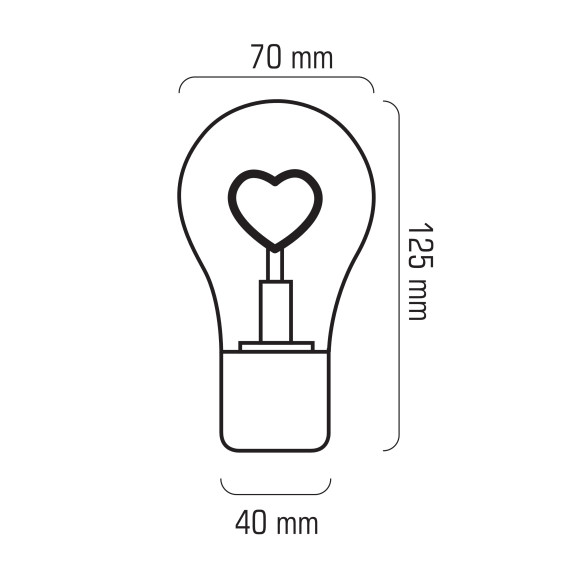 Lampka dekoracyjna LED z akumulatorem NL-05 żarówka SERCE