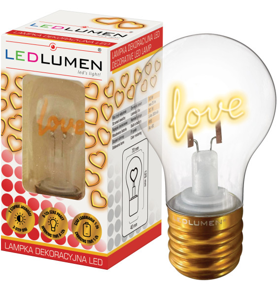 Lampka dekoracyjna LED z akumulatorem NL-06 żarówka LOVE