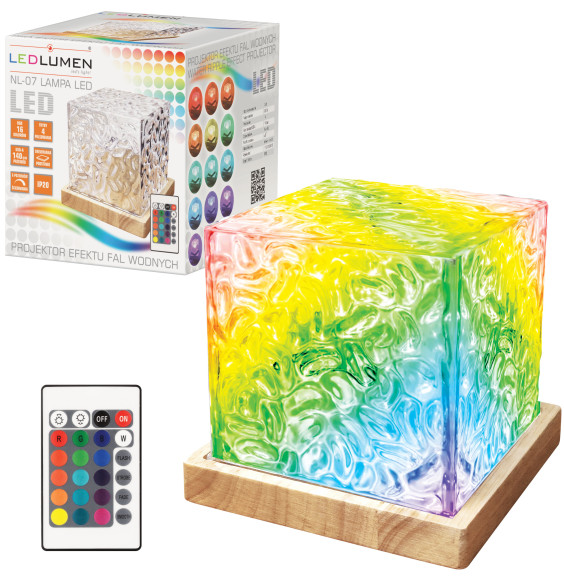 Lampka ozdobna LED projektor z efektem fal wodnych NL-07 AQUA