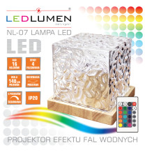 NL-07 Lampka ozdobna LED projektor - efekt fal wodnych AQUA