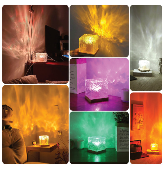 Lampka ozdobna LED projektor z efektem fal wodnych NL-07 AQUA