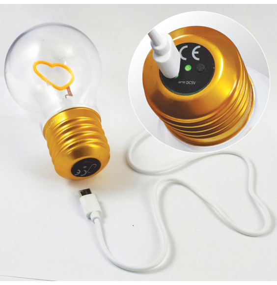 Lampka dekoracyjna LED z akumulatorem NL-05 żarówka SERCE