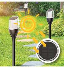 Lampa solarna ogrodowa LED pochodnia płomień SOL-08 WW