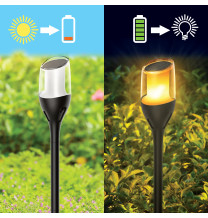 Lampa solarna ogrodowa LED pochodnia płomień SOL-08 WW