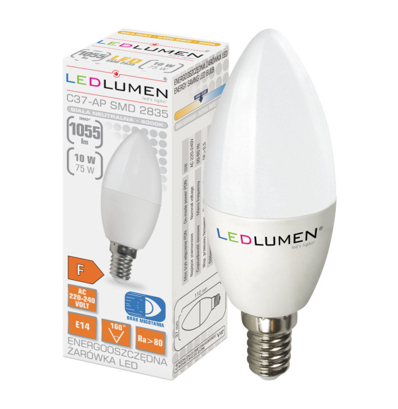 C37-AP E14 10W LED 1055lm 4000K NW