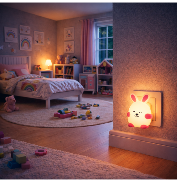 Lampka nocna LED NL-11 do kontaktu z czujnikiem zmierzchu KRÓLIK